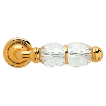 Дверная ручка LINEA CALI на круглой розетке "CRYSTAL" 830 RO 103 OZ золото 24K глянцевое