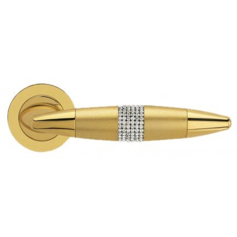Linea Cali - Дверная ручка LINEA CALI HAVANA 1090 RO 102 на круглой розетке OM золото 24K / матовое золото Linea Cali - Дверная ручка LINEA CALI HAVANA 1090 RO 102 на круглой розетке OM золото 24K / матовое золото