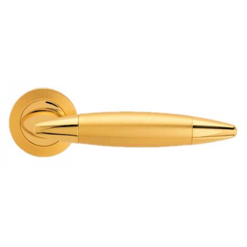 Linea Cali - Дверная ручка LINEA CALI HAVANA 1080 RO 102 на круглой розетке OM золото 24K / матовое золото Linea Cali - Дверная ручка LINEA CALI HAVANA 1080 RO 102 на круглой розетке OM золото 24K / матовое золото