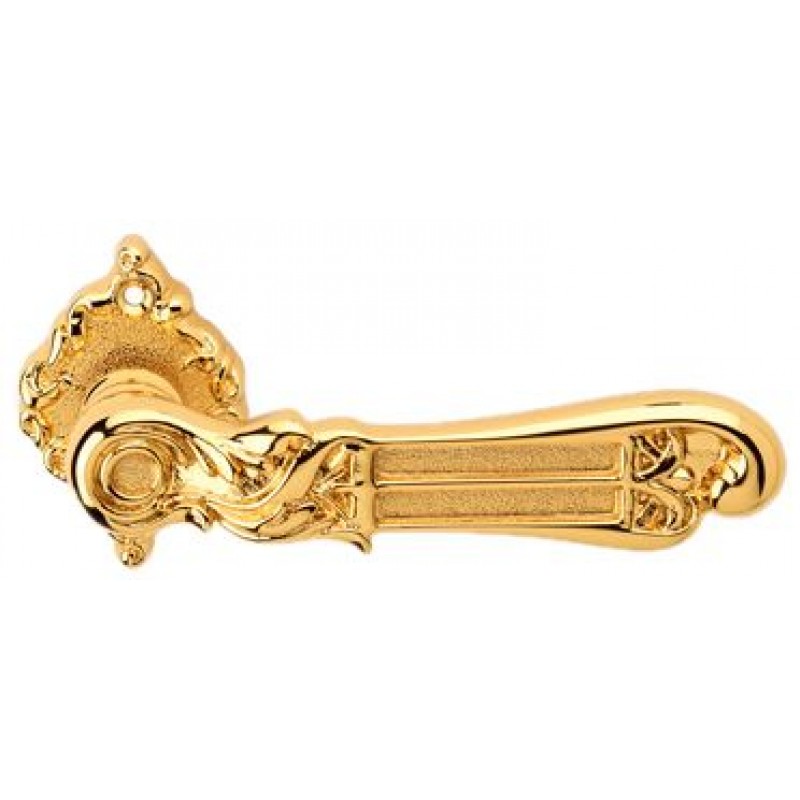 Linea Cali - Дверная ручка LINEA CALI TIFFANY 1308 RO 018 на фигурной розетке OZ золото 24K глянцевое Linea Cali - Дверная ручка LINEA CALI TIFFANY 1308 RO 018 на фигурной розетке OZ золото 24K глянцевое