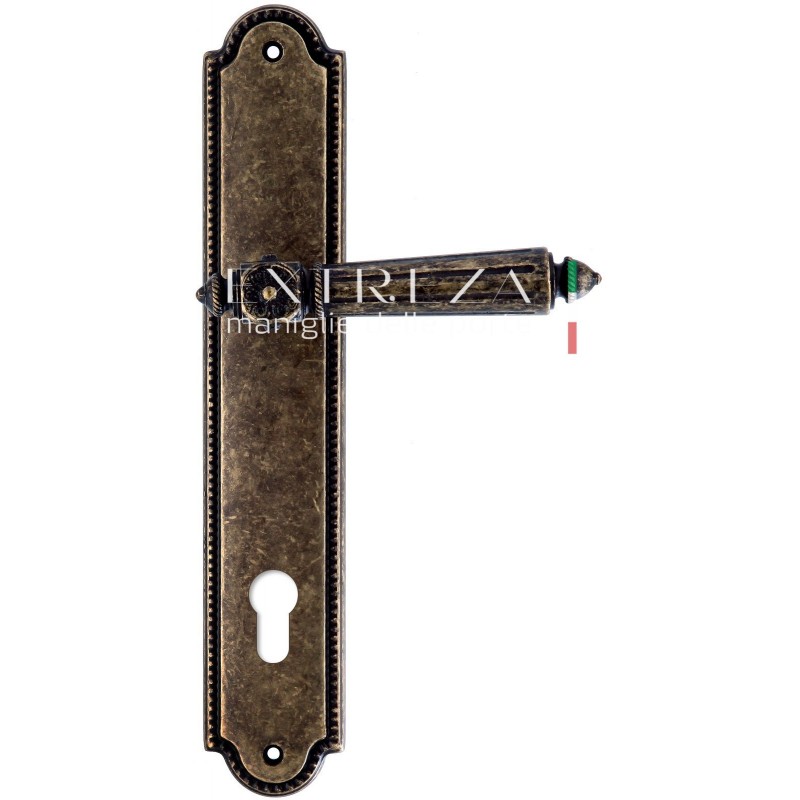 Extreza - Дверная ручка Extreza LEON (Леон) 303 на планке PL03 CYL античная бронза F23 Extreza - Дверная ручка Extreza LEON (Леон) 303 на планке PL03 CYL античная бронза F23