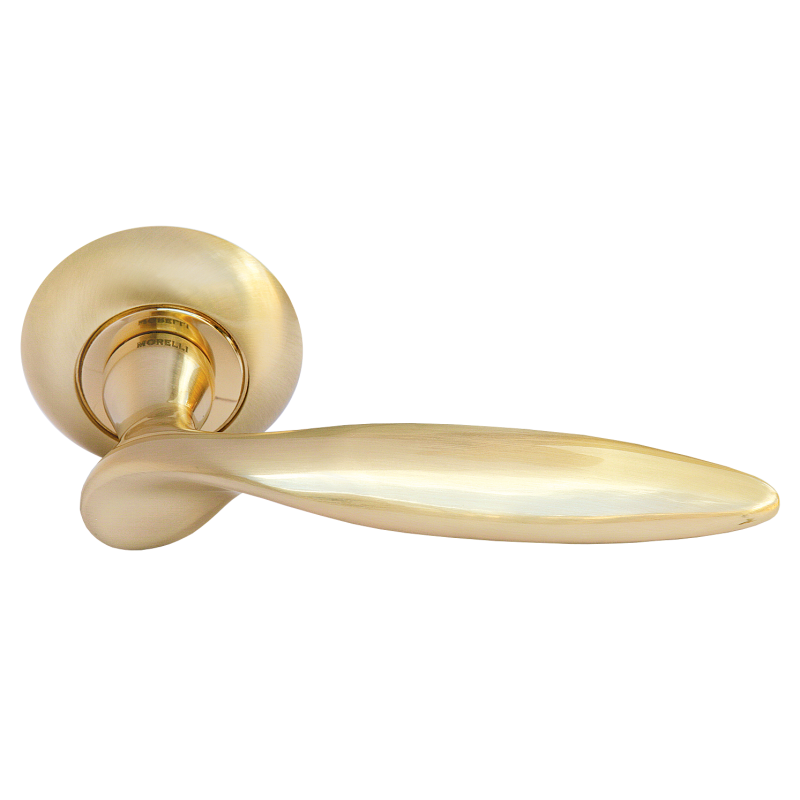 Morelli - Ручка дверная на круглом основании MORELLI MH-09 SG матовое золото Morelli - Ручка дверная на круглом основании MORELLI MH-09 SG матовое золото