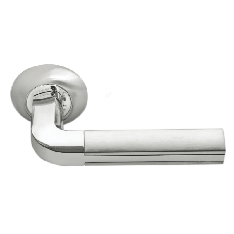 Morelli - Ручка дверная на круглом основании MORELLI MH-11 SN/CP матовый никель / хром Morelli - Ручка дверная на круглом основании MORELLI MH-11 SN/CP матовый никель / хром