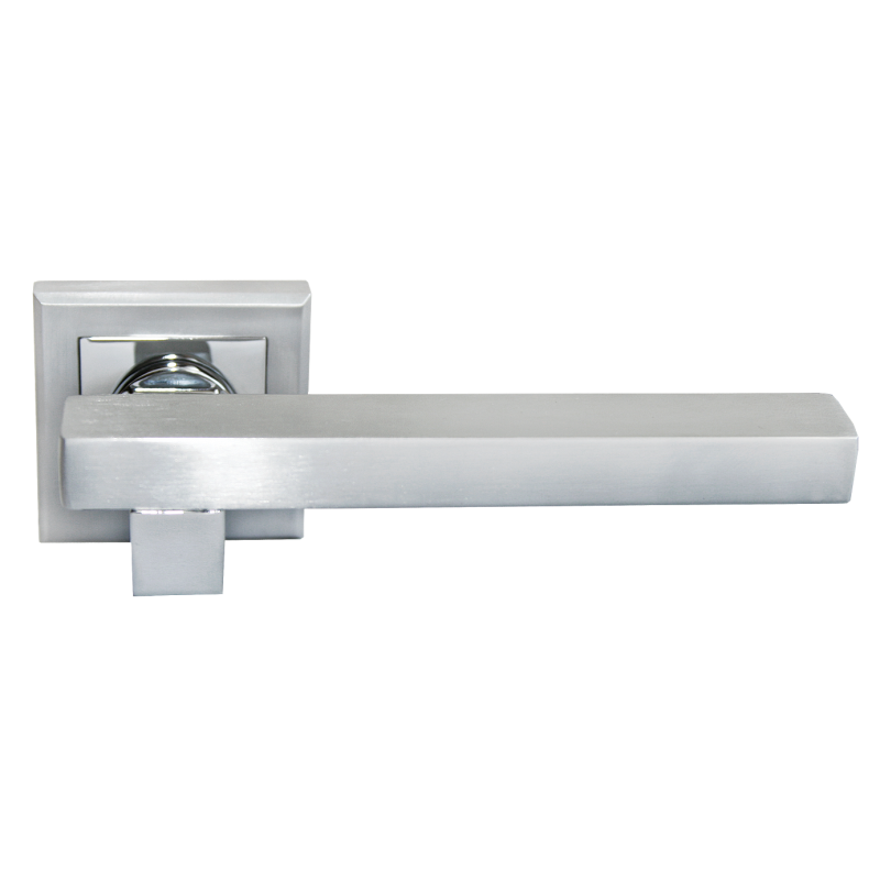 Morelli - Ручка дверная на квадратном основании MORELLI MH-16 SC/CP-S матовый хром / хром