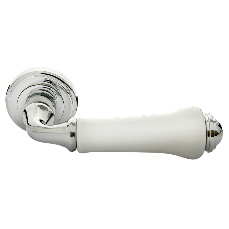 Morelli - Ручка дверная на круглом основании MORELLI MH-41-CLASSIC PC/W хром / белый