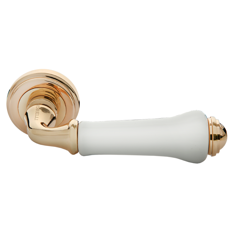 Morelli - Ручка дверная на круглом основании MORELLI MH-41-CLASSIC PG/W золото / белый Morelli - Ручка дверная на круглом основании MORELLI MH-41-CLASSIC PG/W золото / белый
