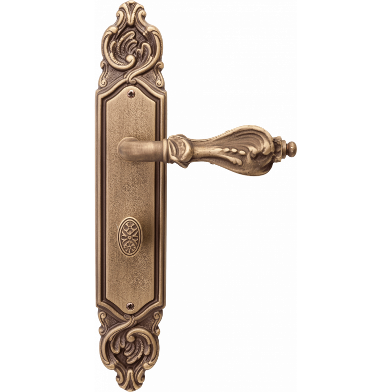 Val de Fiori - Ручка дверная на планке с заверткой Val de fiori Кастелли DH 710 BK YB латунь состаренная