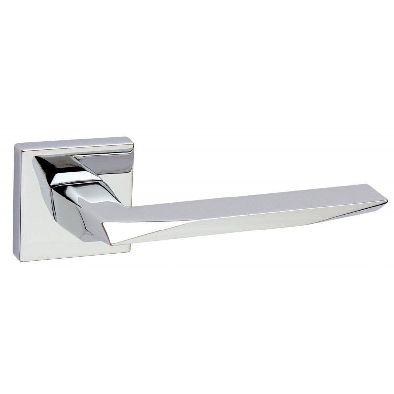 Fimet - Дверная ручка FIMET на квадратной розетке 1351/204 PRISMA полированный хром F04 Fimet - Дверная ручка FIMET на квадратной розетке 1351/204 PRISMA полированный хром F04