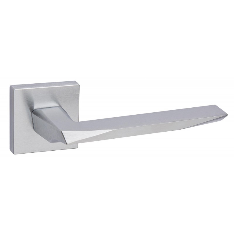 Fimet - Дверная ручка FIMET на квадратной розетке 1351/204 PRISMA матовый хром F05 Fimet - Дверная ручка FIMET на квадратной розетке 1351/204 PRISMA матовый хром F05
